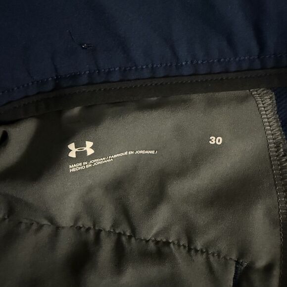 Under Armour Men's W30 Navy Polyester Shorts Golf Performance Lightweight Summer - Picture 4 of 6